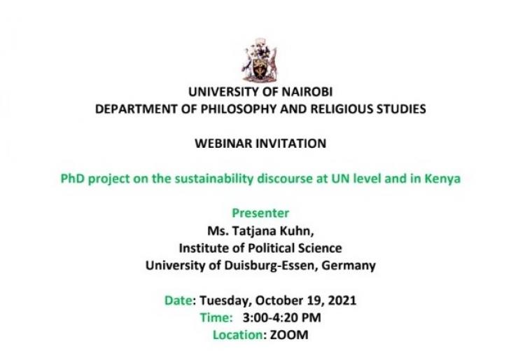 Webinar Invitation - Department of Philosophy & Religious Studies