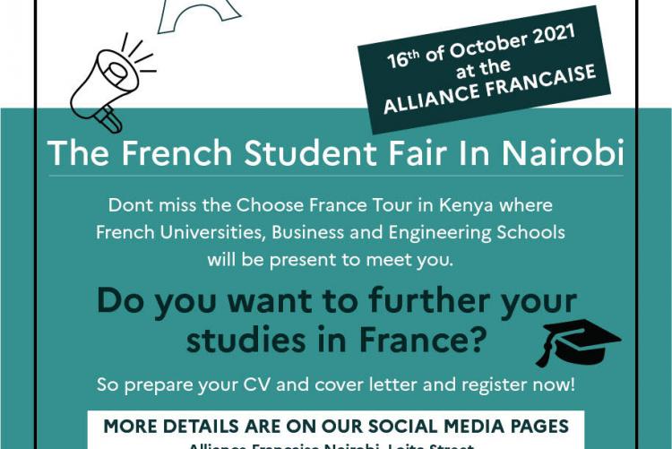 Invitation to the French Student Fair in Nairobi - October 16, 2021.